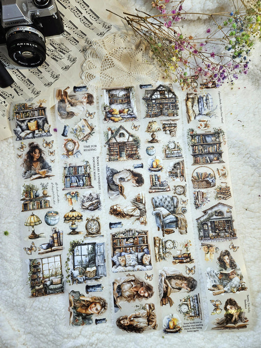 Granny Cottage Book Lover Pet Tape, Crystal Ink,7 cm