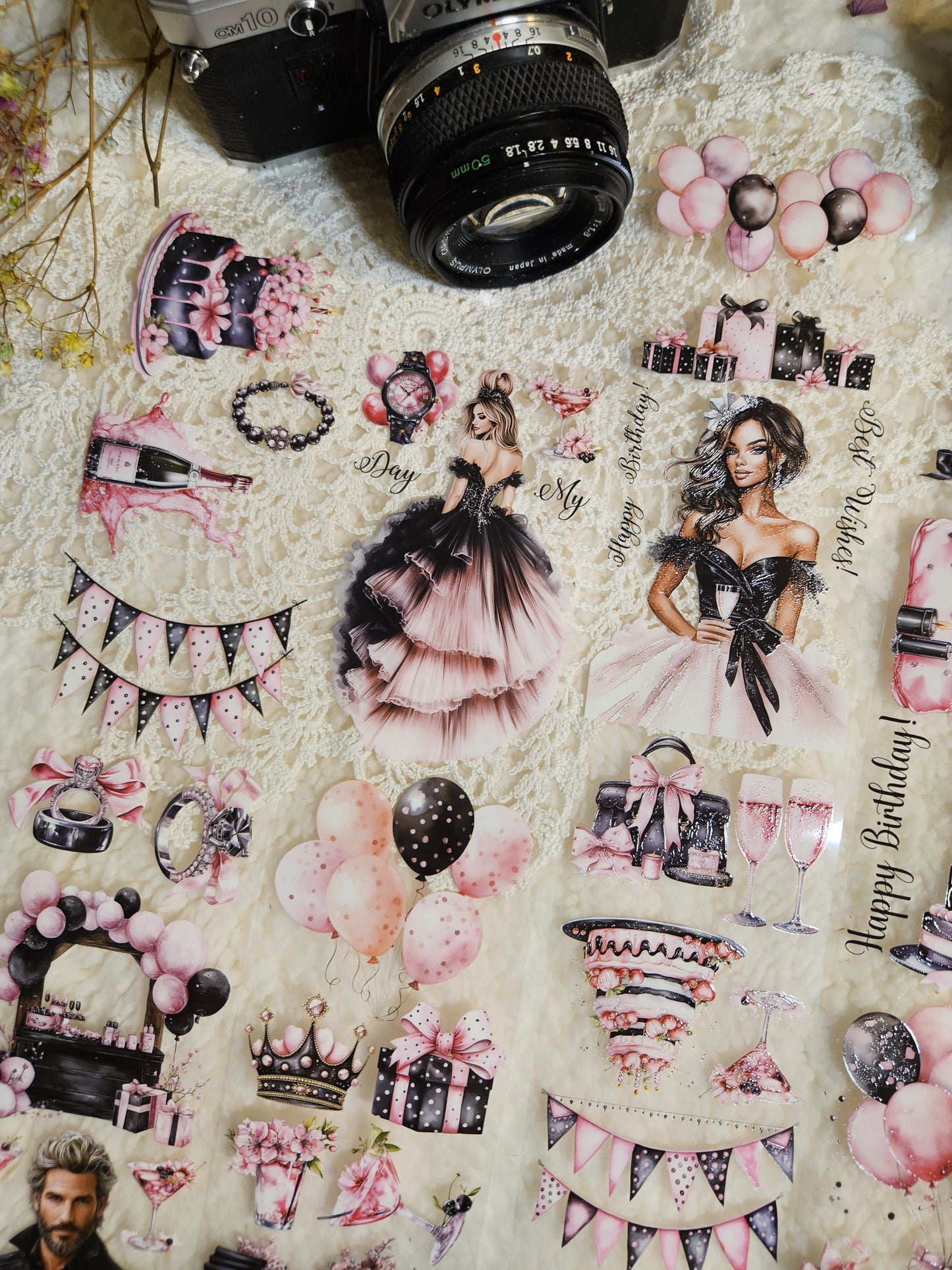 Happy Birthday, Crystal Ink, PET TAPE |  Scrapbooking  Card Making  Art Journaling  Paper Craft  Junk Journal