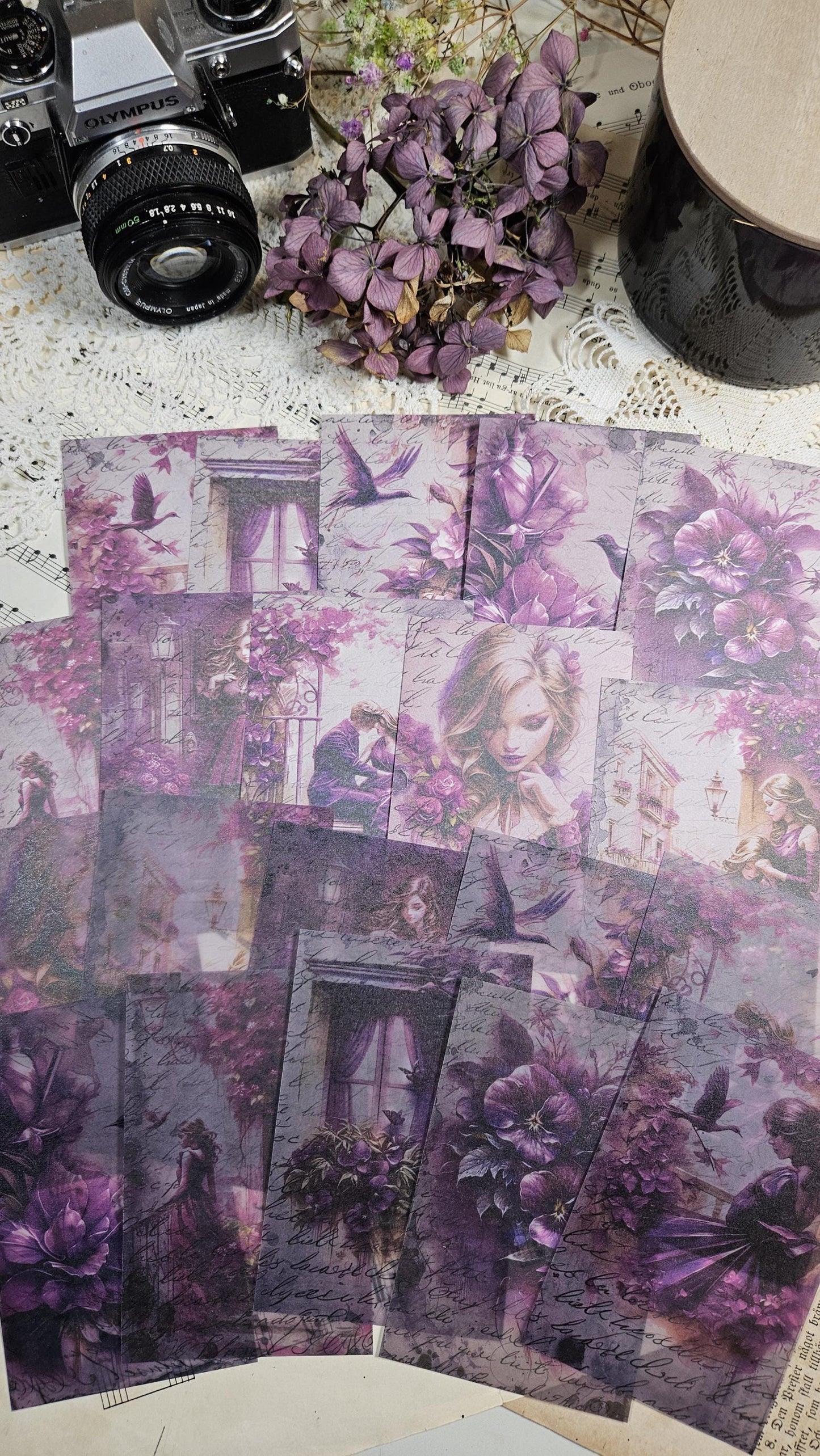 Fancy Material Paper + Vellum, 20 pcs