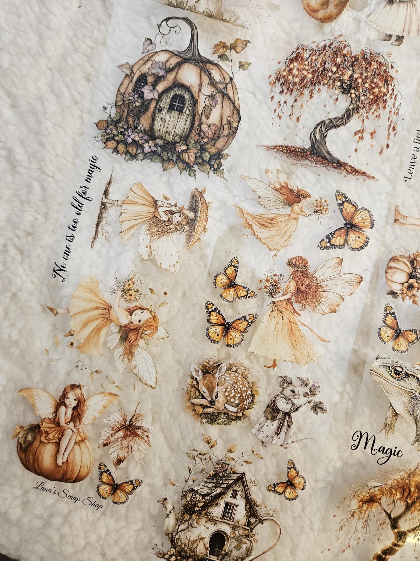 Autumn Fairies, PET TAPE, Crystal Ink, 7cm|  Scrapbooking  Card Making  Art Journaling  Paper Craft  Bullet Journal