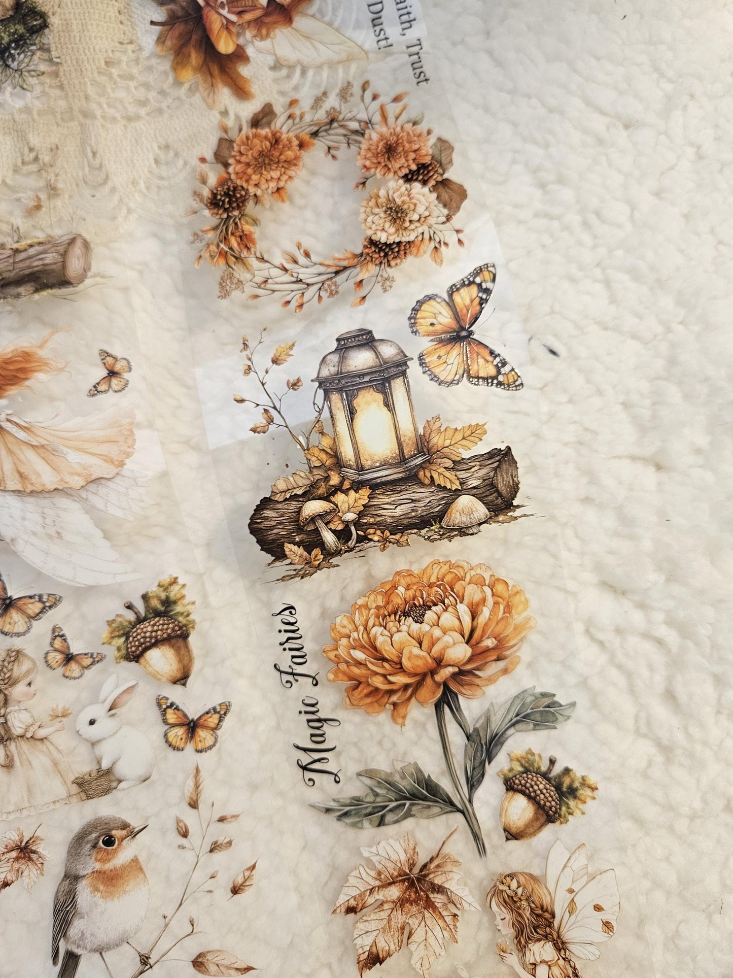 Autumn Fairies, PET TAPE, Crystal Ink, 7cm|  Scrapbooking  Card Making  Art Journaling  Paper Craft  Bullet Journal