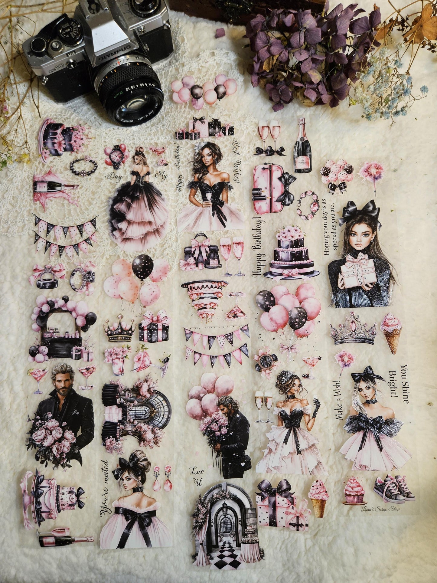Happy Birthday, Crystal Ink, PET TAPE |  Scrapbooking  Card Making  Art Journaling  Paper Craft  Junk Journal