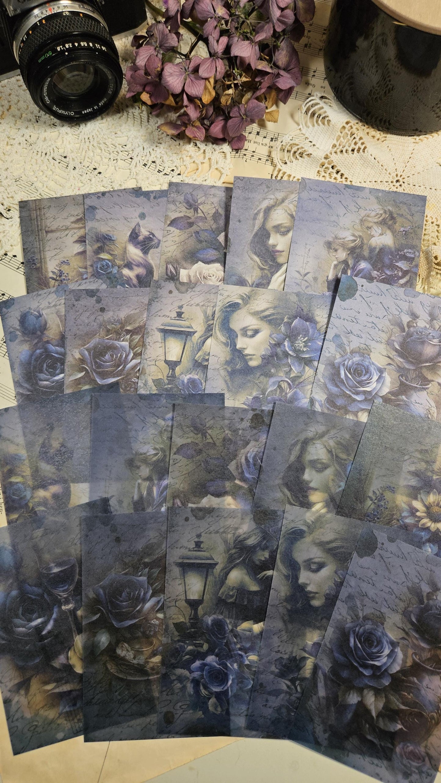 Fancy Material Paper + Vellum, 20 pcs
