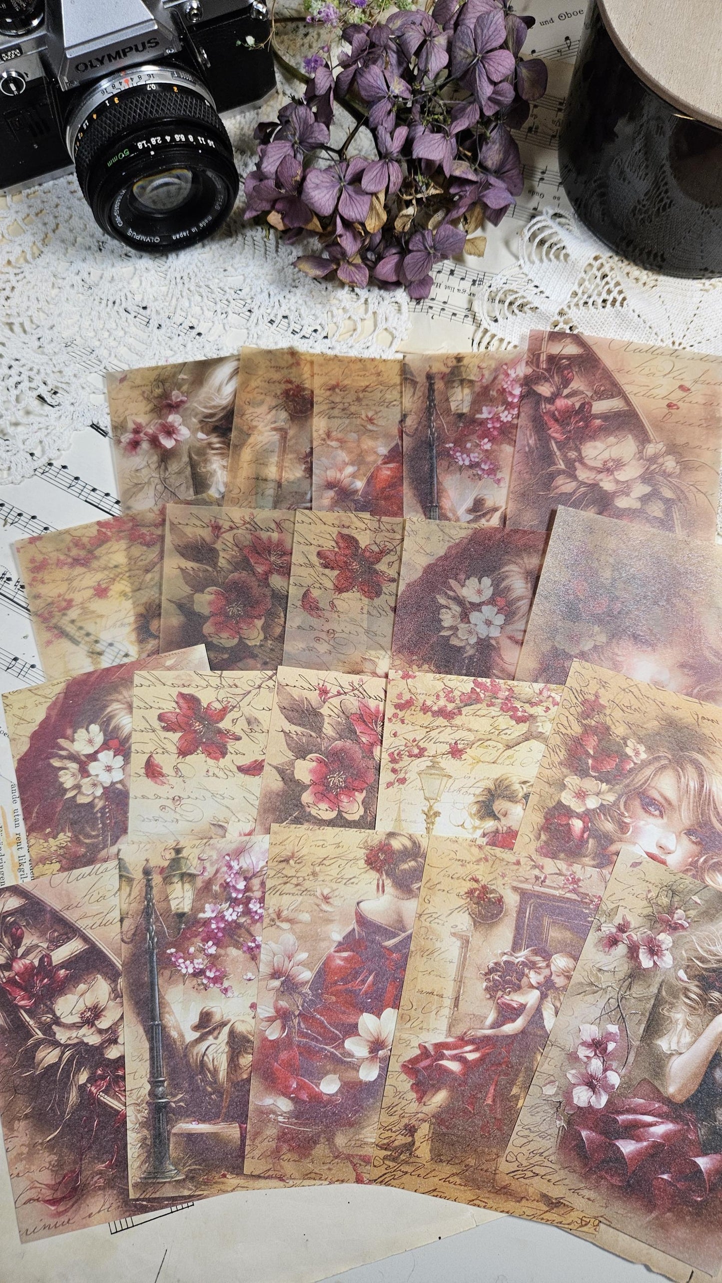 Fancy Material Paper + Vellum, 20 pcs