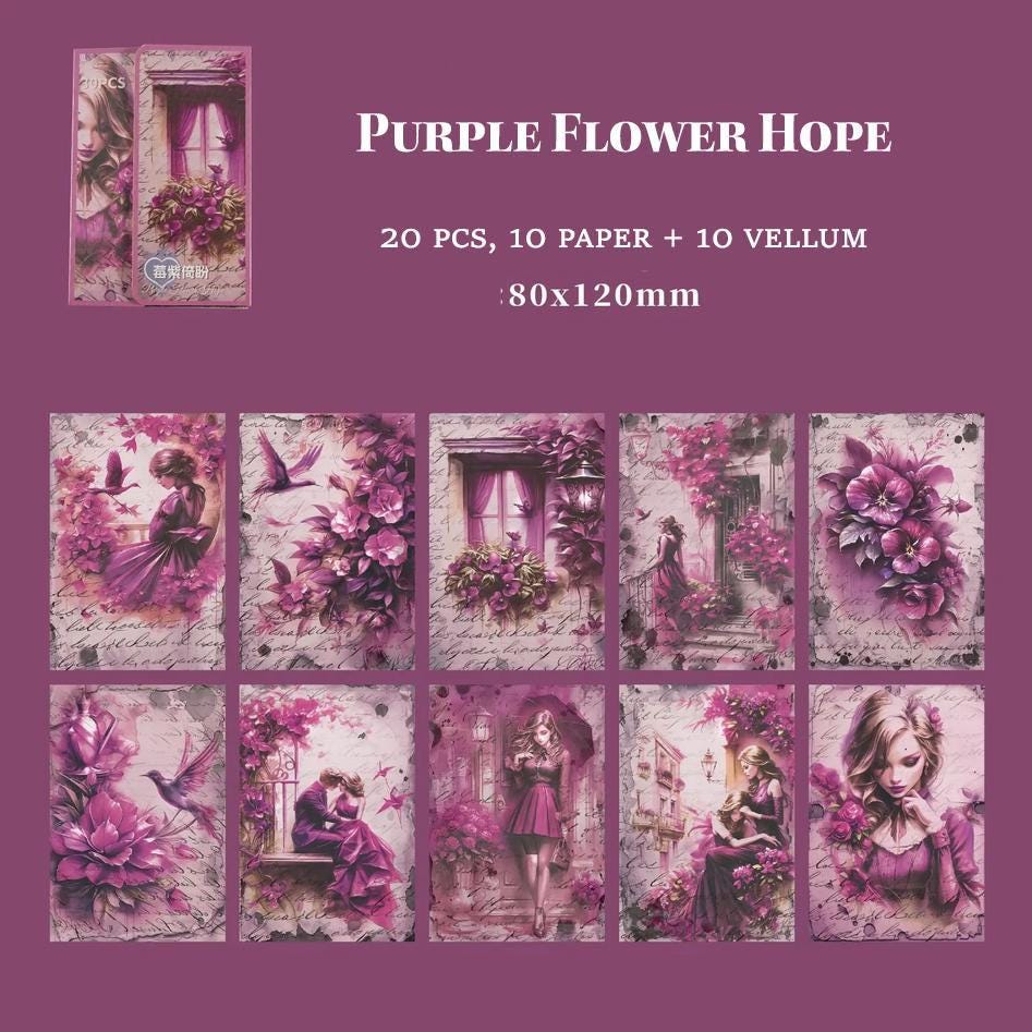 Fancy Material Paper + Vellum, 20 pcs