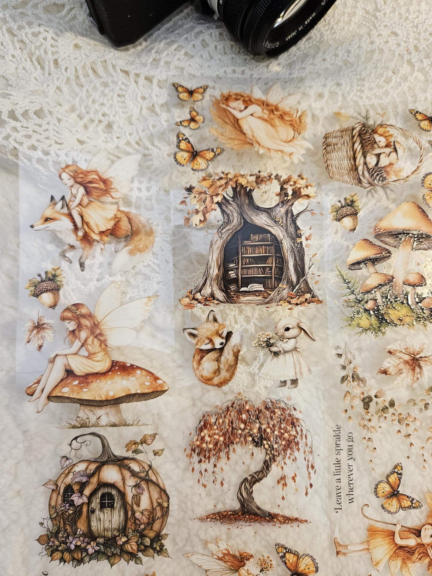 Autumn Fairies, PET TAPE, Crystal Ink, 7cm|  Scrapbooking  Card Making  Art Journaling  Paper Craft  Bullet Journal