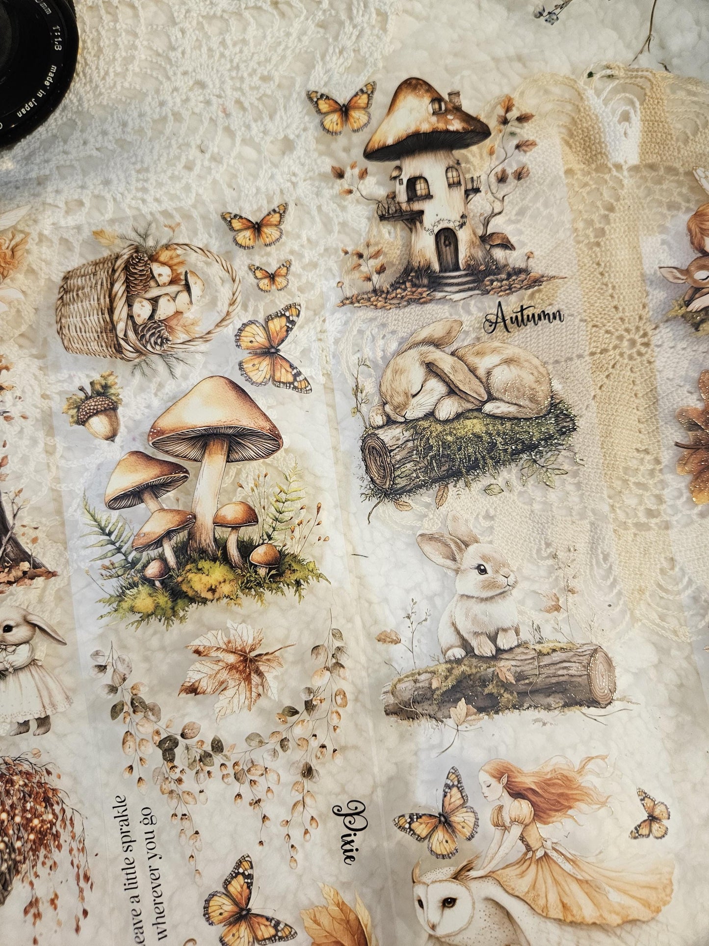 Autumn Fairies, PET TAPE, Crystal Ink, 7cm|  Scrapbooking  Card Making  Art Journaling  Paper Craft  Bullet Journal