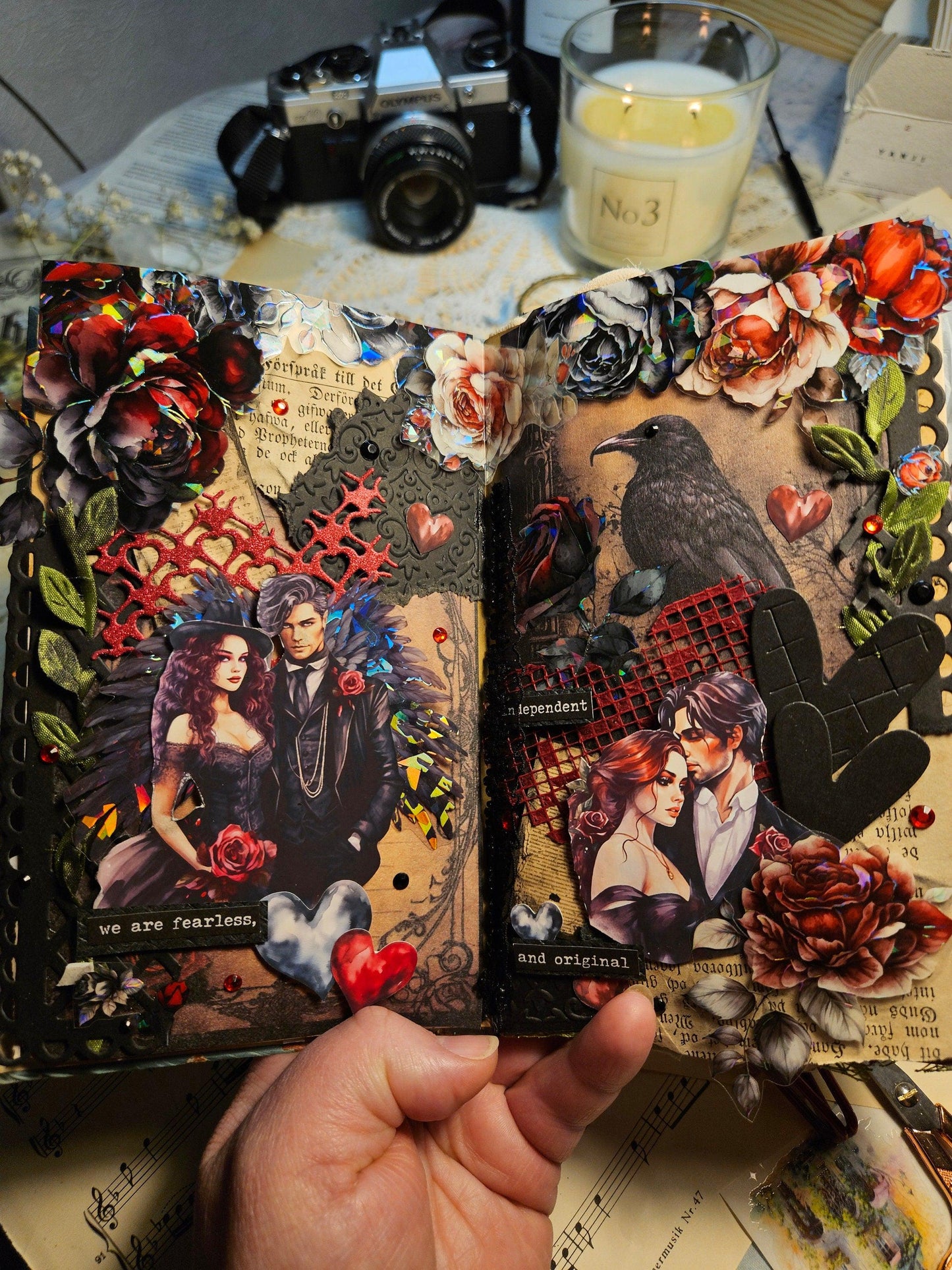 GOTHIC SERIE: Gothic Couples Set of 9 Stickers |  Scrapbooking  Card Making  Art Journaling  Paper Craft  Junk Journal