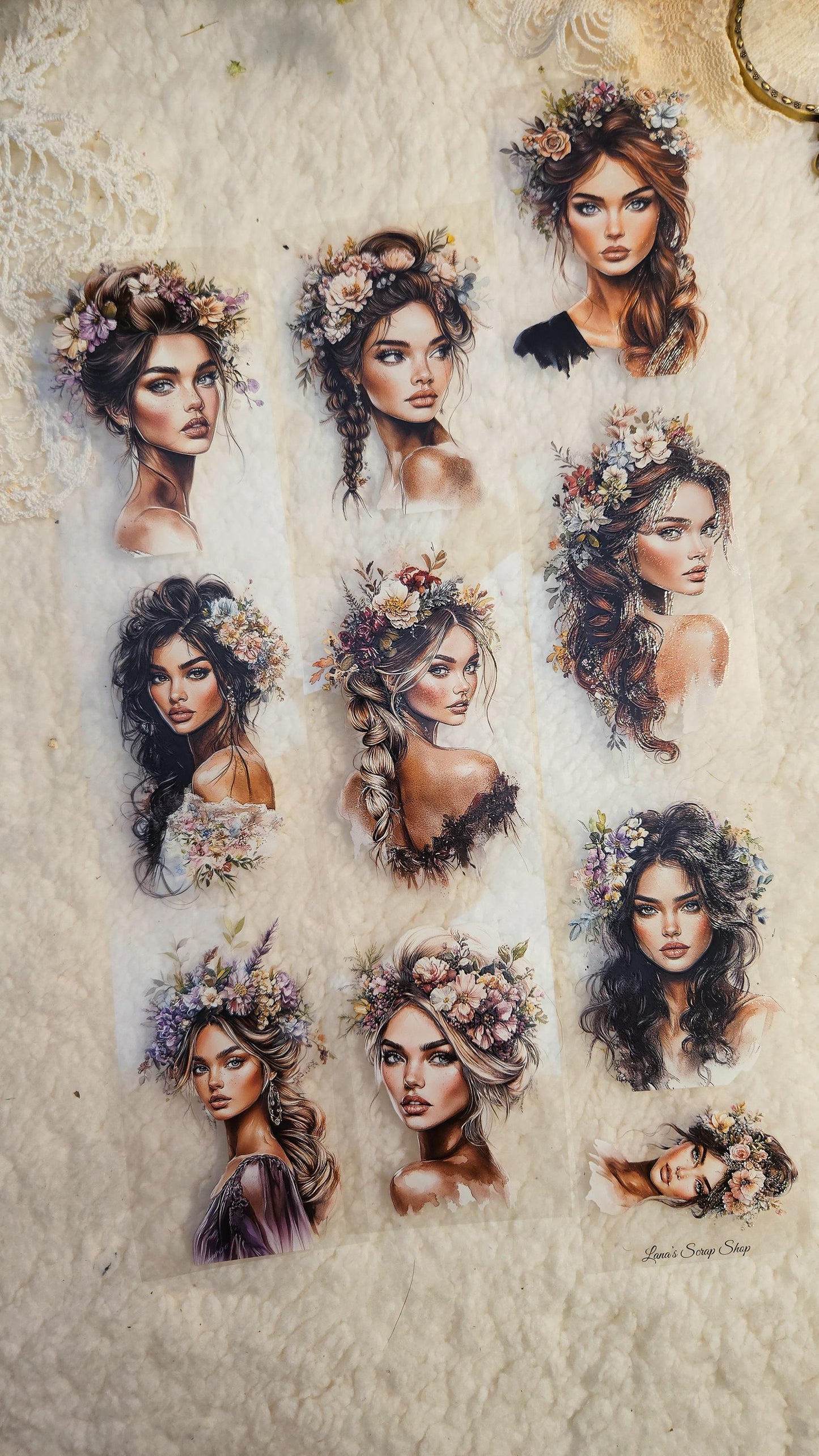 Floral Goddess, LOOP 1M, Crystal Ink, PET TAPE |  Scrapbooking  Card Making  Art Journaling  Paper Craft  Junk Journal