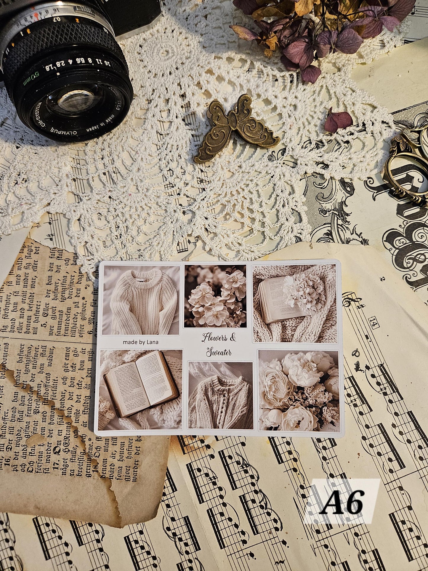 Coffee Aesthetic Themed Stickers Sheet A5 or A6 | • Scrapbooking • Card Making • Art Journaling • Paper Craft • Junk Journal