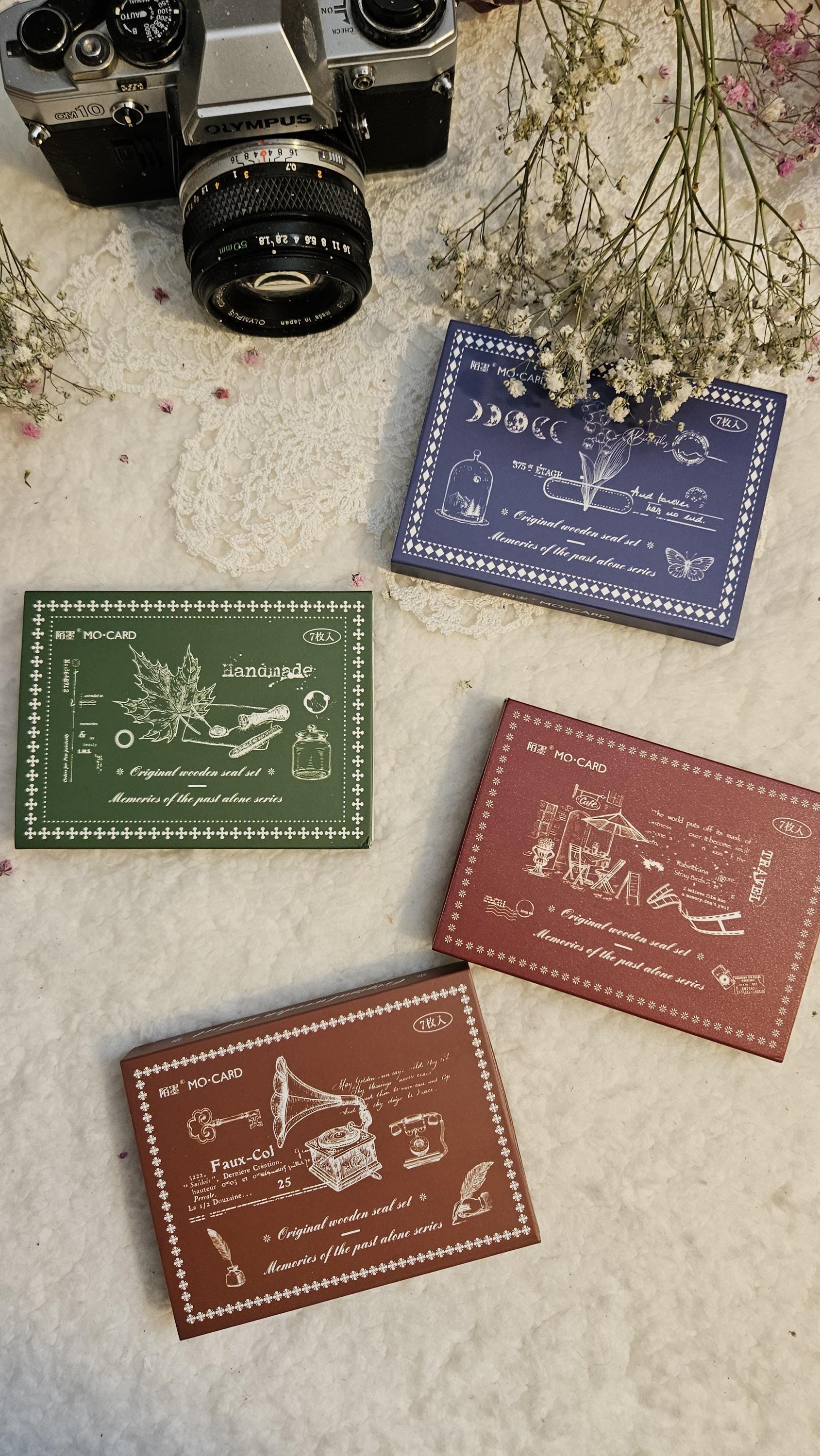 Rubber Wooden Stamps Cute Set | Scrapbooking • Card Making • Art Journaling • Paper Craft • Junk Journal