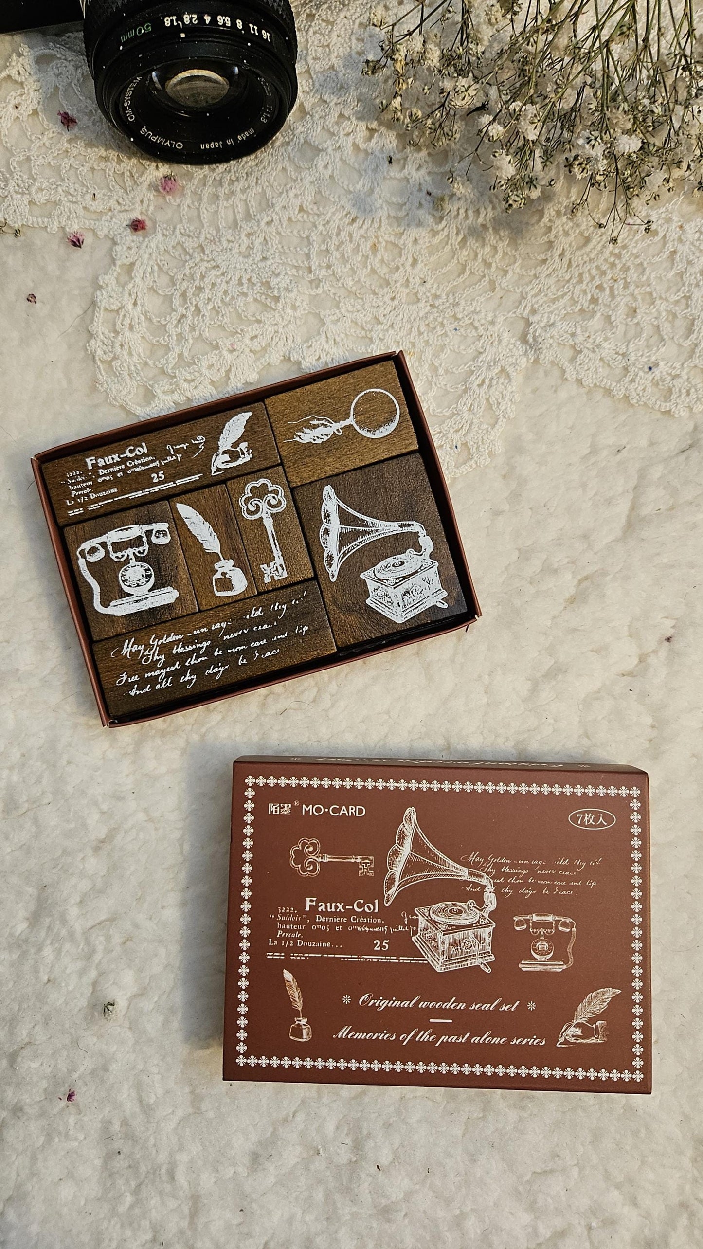 Rubber Wooden Stamps Cute Set | Scrapbooking • Card Making • Art Journaling • Paper Craft • Junk Journal