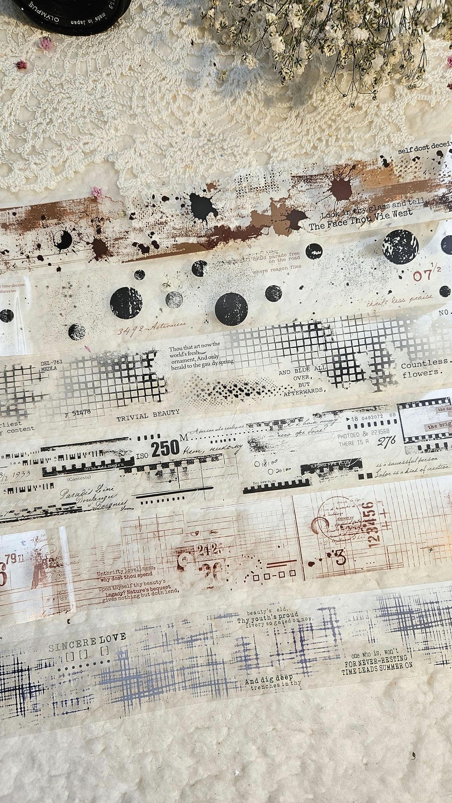 Mottled Collage - Pet Tape, 3.5 cm wide | Scrapbooking & Journaling