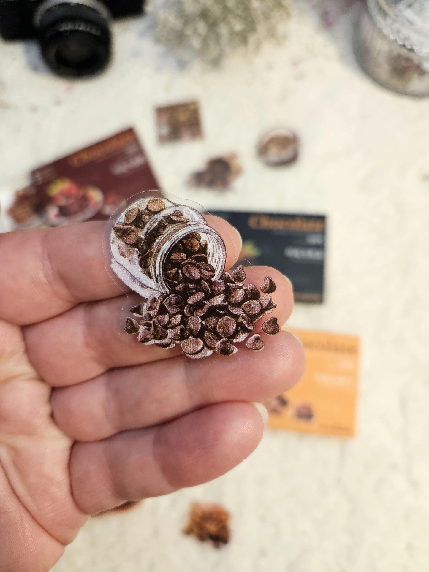 50 Chocolate PET STICKERS in match box