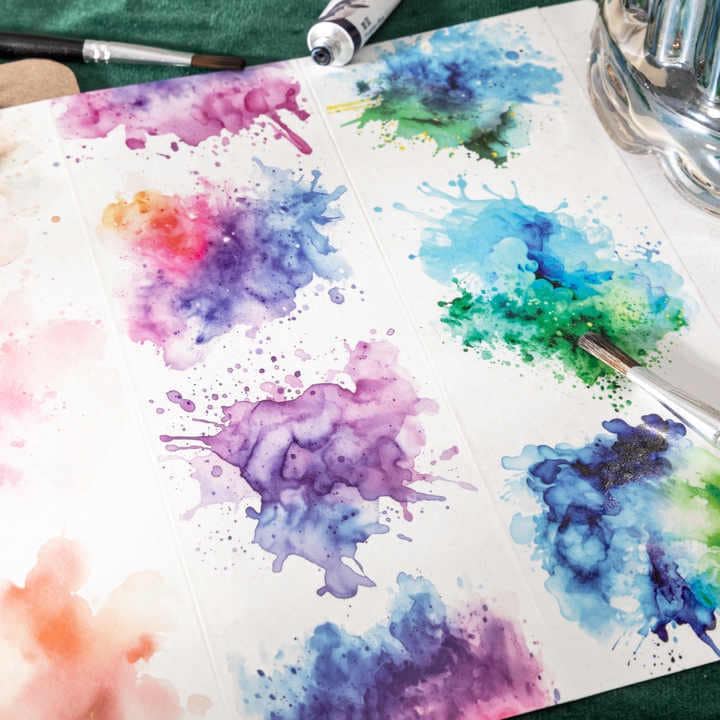 Washi Tape Watercolor Splashes, 7 cm wide
