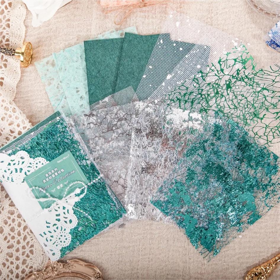 Sparkle Mesh Paper Pack — 16 pcs | Textured Decorative Sheets for Journaling & Crafts