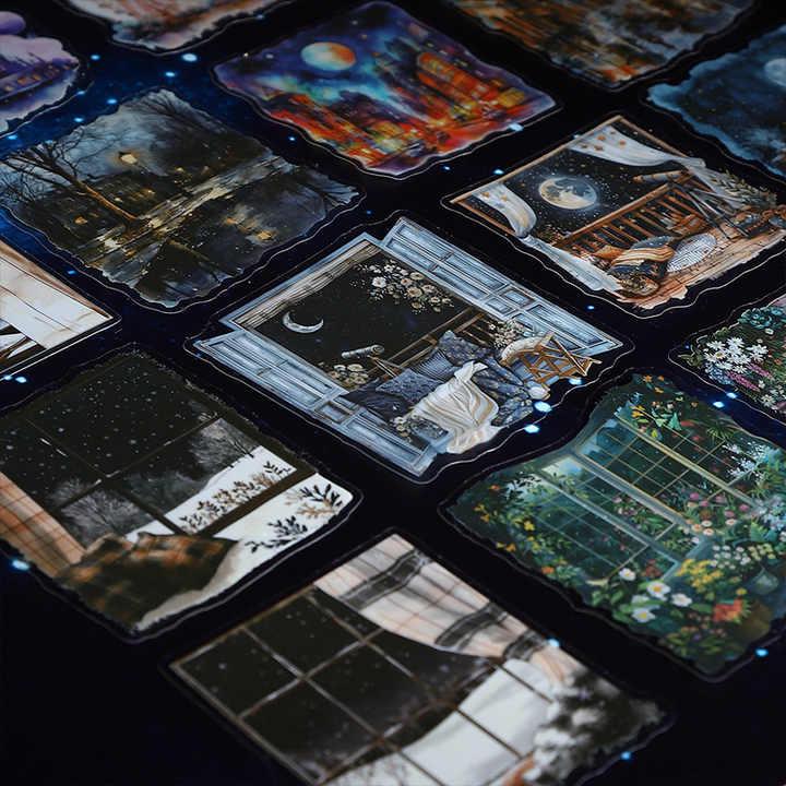 PET Stickers “Night Scenes” — Scrapbooking & Journaling