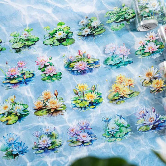 Summer Lotus — Pre-Cut PET Tape | 5.5 cm × 2 m