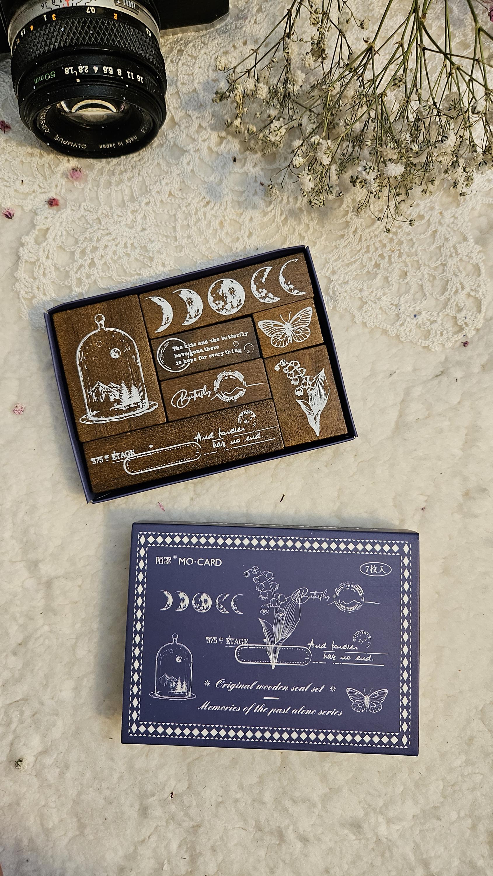 Rubber Wooden Stamps Cute Set | Scrapbooking • Card Making • Art Journaling • Paper Craft • Junk Journal