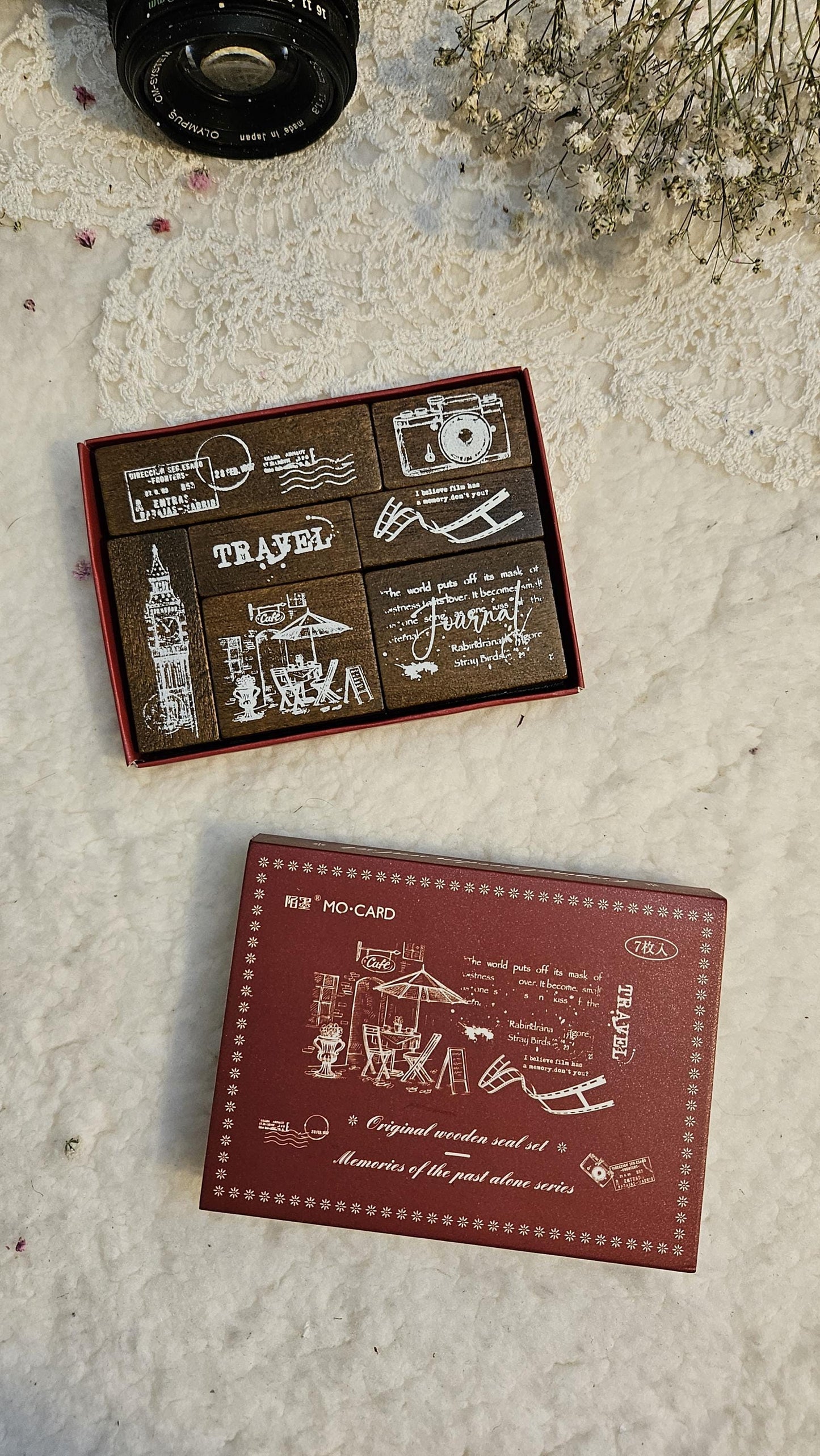 Rubber Wooden Stamps Cute Set | Scrapbooking • Card Making • Art Journaling • Paper Craft • Junk Journal