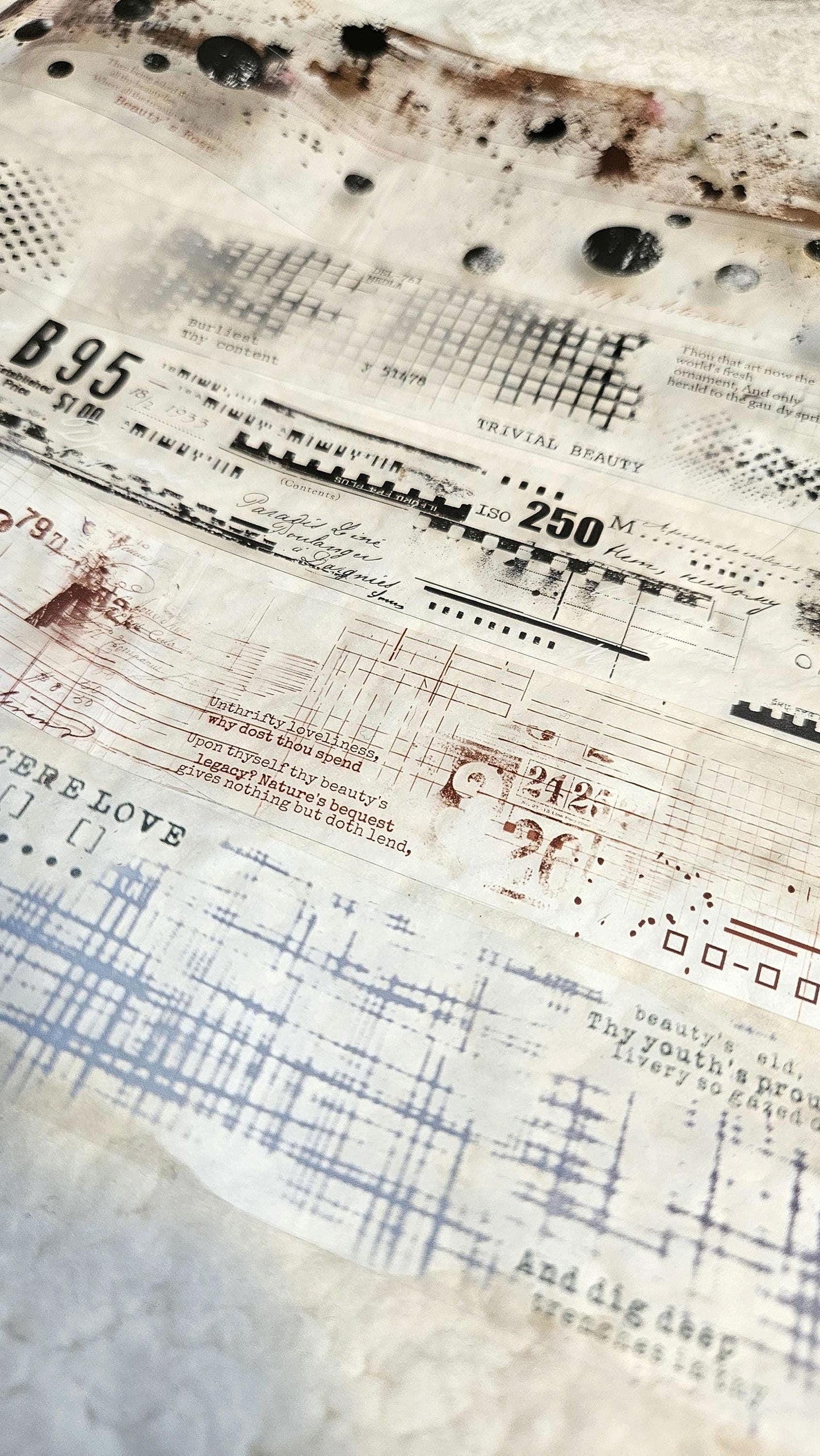 Mottled Collage - Pet Tape, 3.5 cm wide | Scrapbooking & Journaling