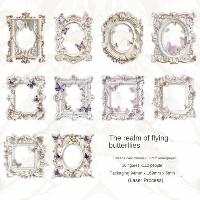 Laser Cut Collage Frames — 10 pcs | Ocean, Butterflies & Birds Themes