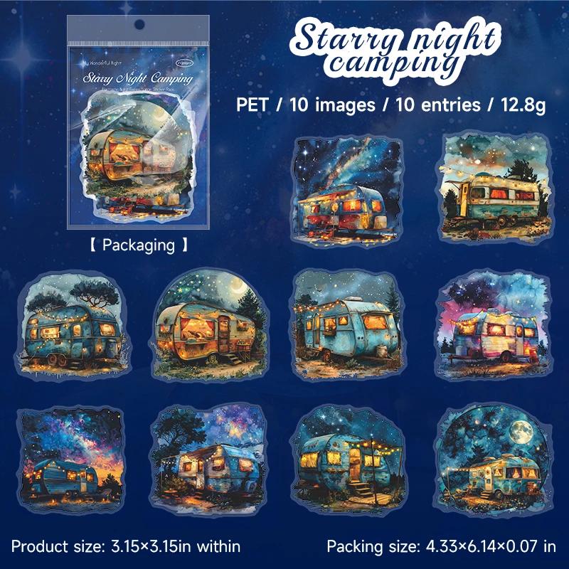 PET Stickers “Night Scenes” — Scrapbooking & Journaling