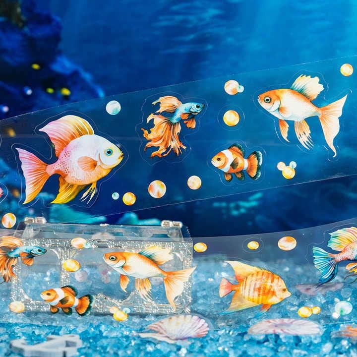 Deep Sea Glimmer — Pre-Cut PET Tape | Whales • Mermaids • Jellyfish • Fish