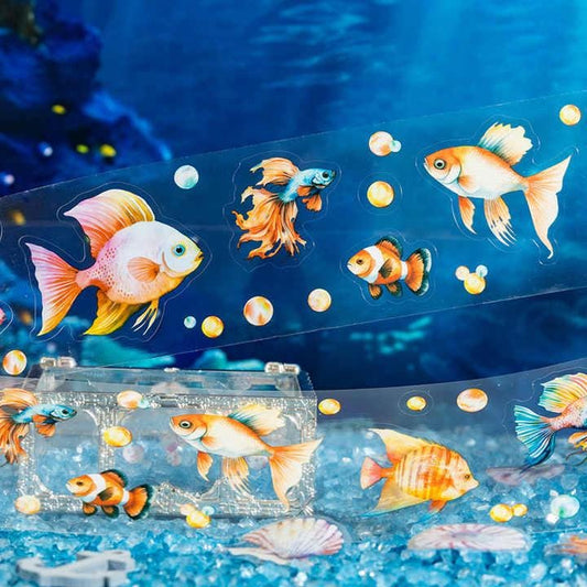 Deep Sea Glimmer — Pre-Cut PET Tape | Whales • Mermaids • Jellyfish • Fish