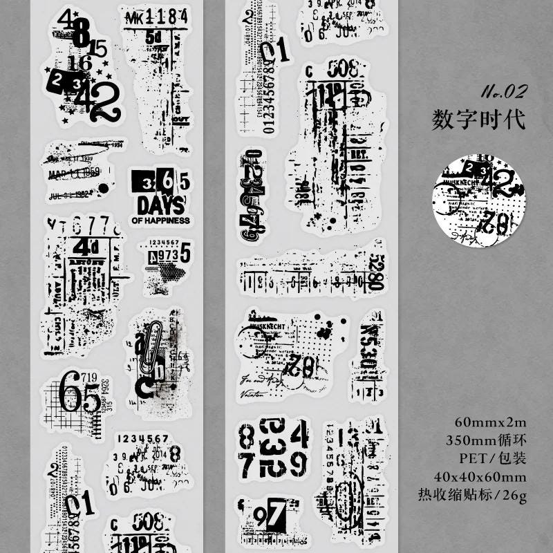 Pre -Cut Pet Tape Old Story | Scrapbooking Card Making Art Journaling Paper Craft Junk Journal