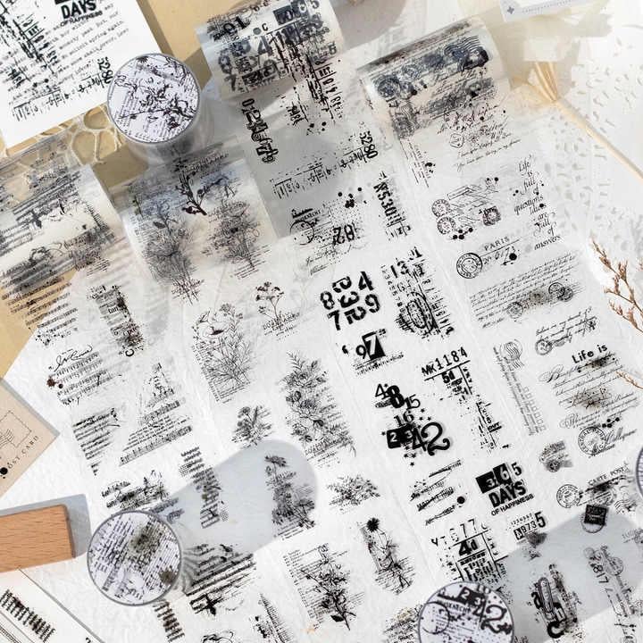 Pre -Cut Pet Tape Old Story | Scrapbooking Card Making Art Journaling Paper Craft Junk Journal