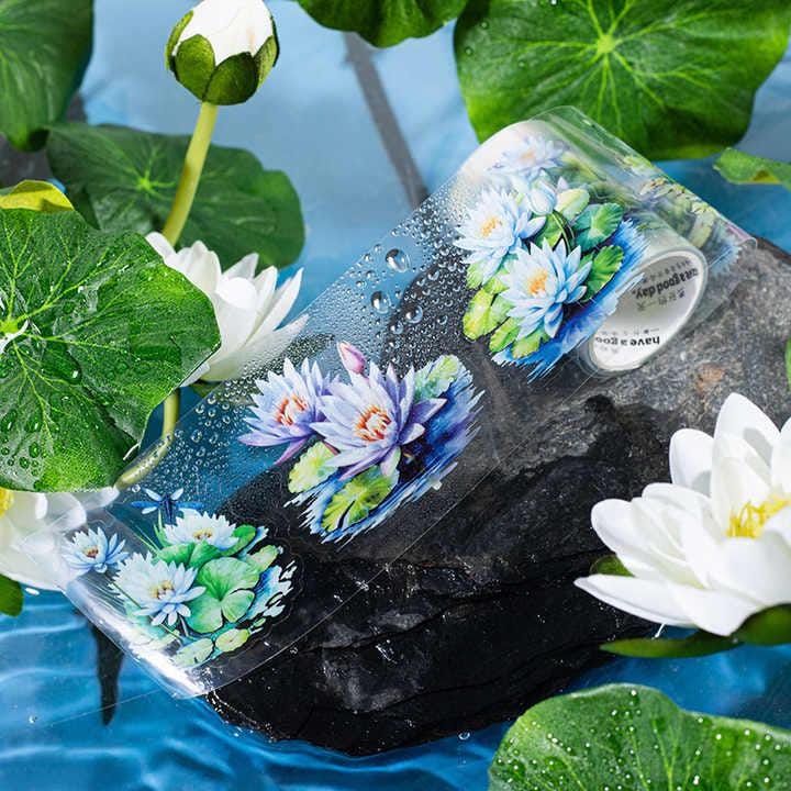 Summer Lotus — Pre-Cut PET Tape | 5.5 cm × 2 m