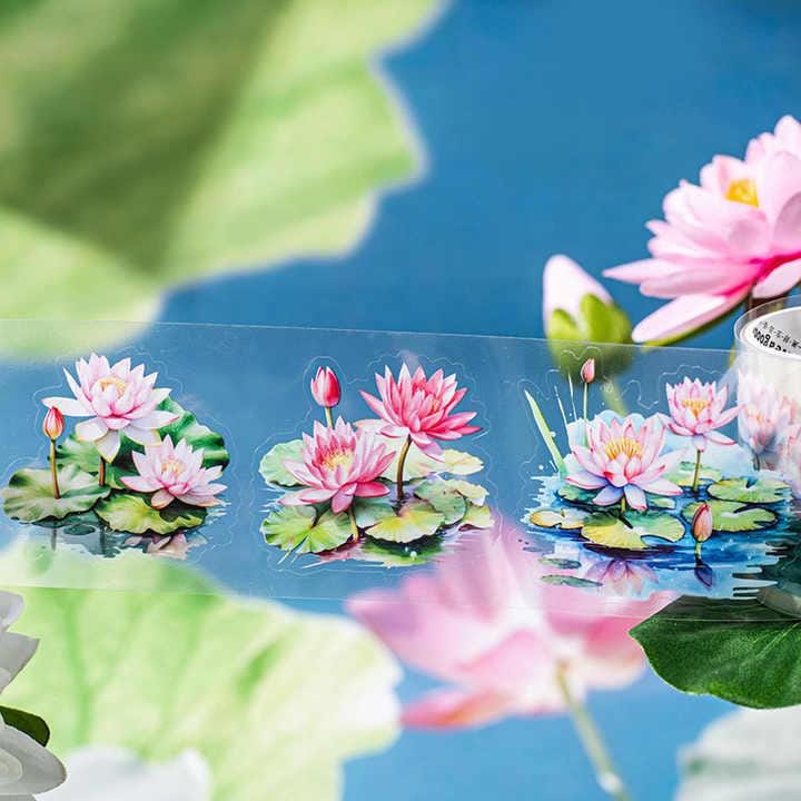 Summer Lotus — Pre-Cut PET Tape | 5.5 cm × 2 m