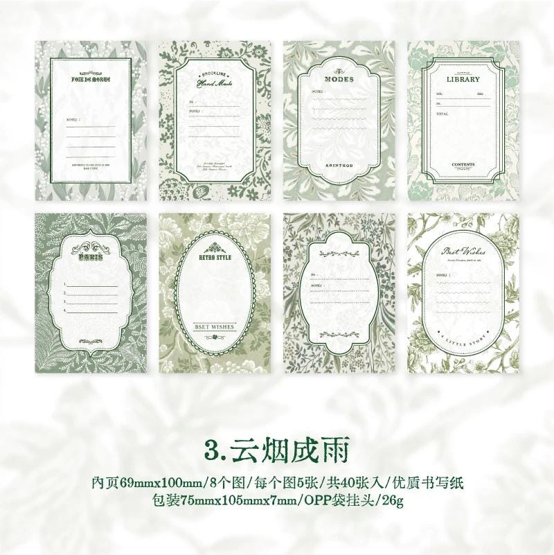 Memo Pad “Modes” 40 sheets - Scrapbooking & Journaling