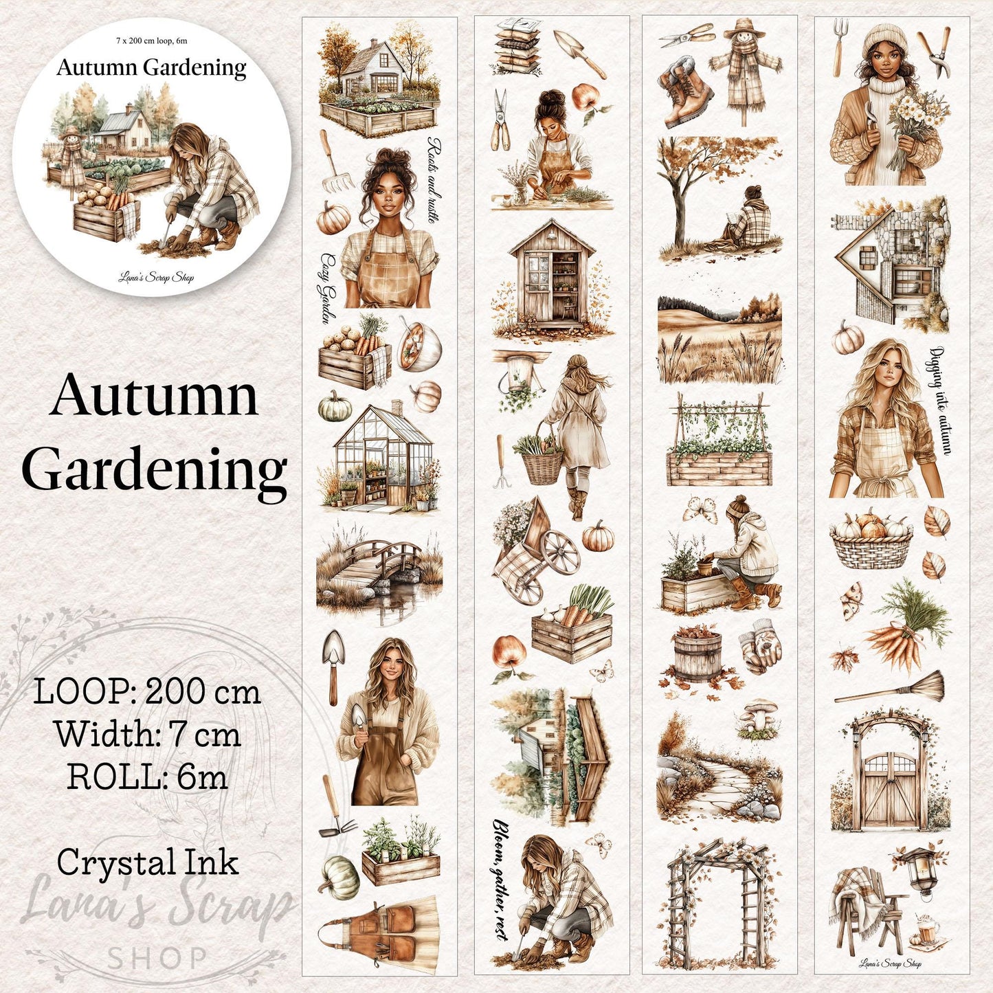 Autumn Gardening - PET Tape | Scrapbooking & Journaling Supplies