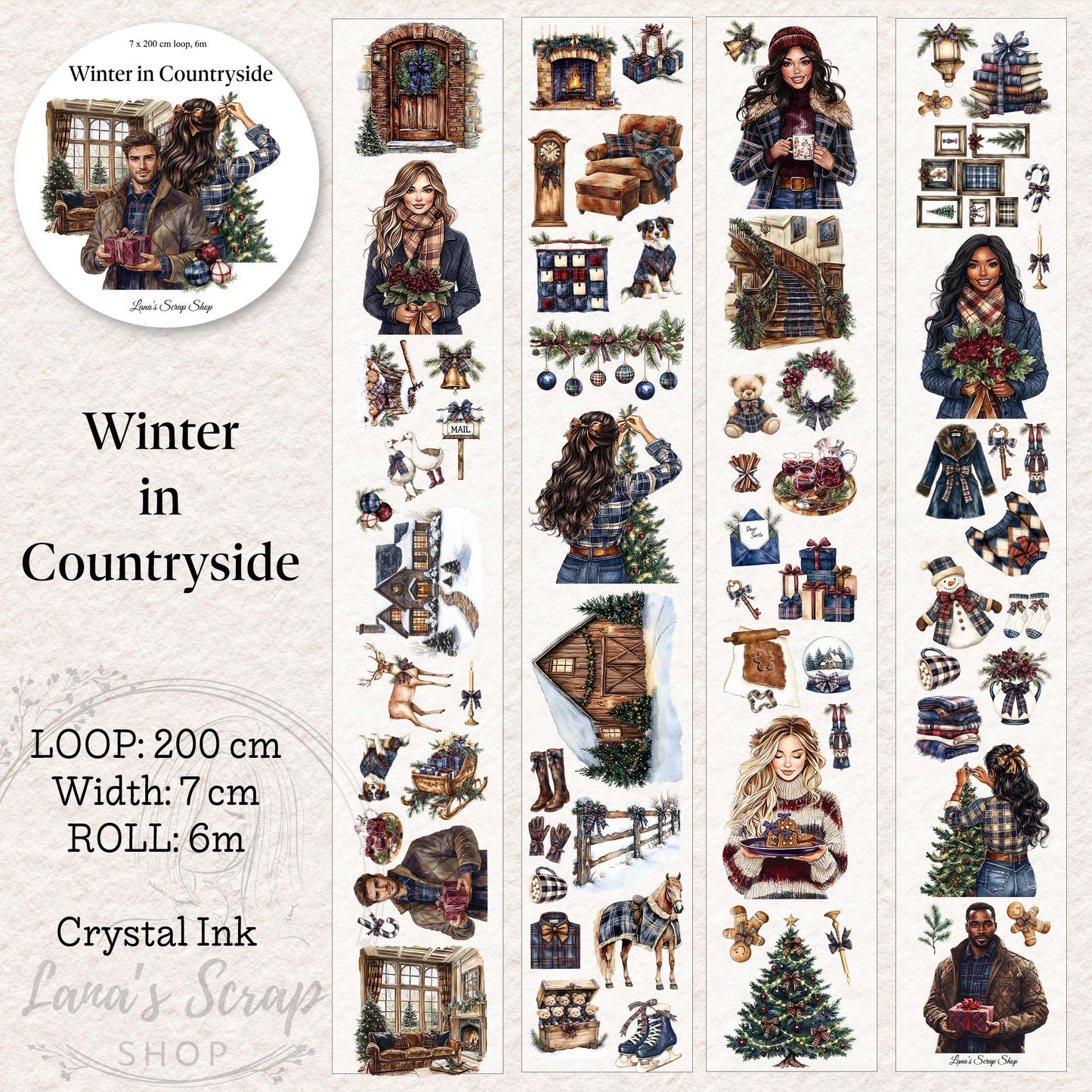 Winter in Countryside - PET Tape | Scrapbooking & Journaling Supplies