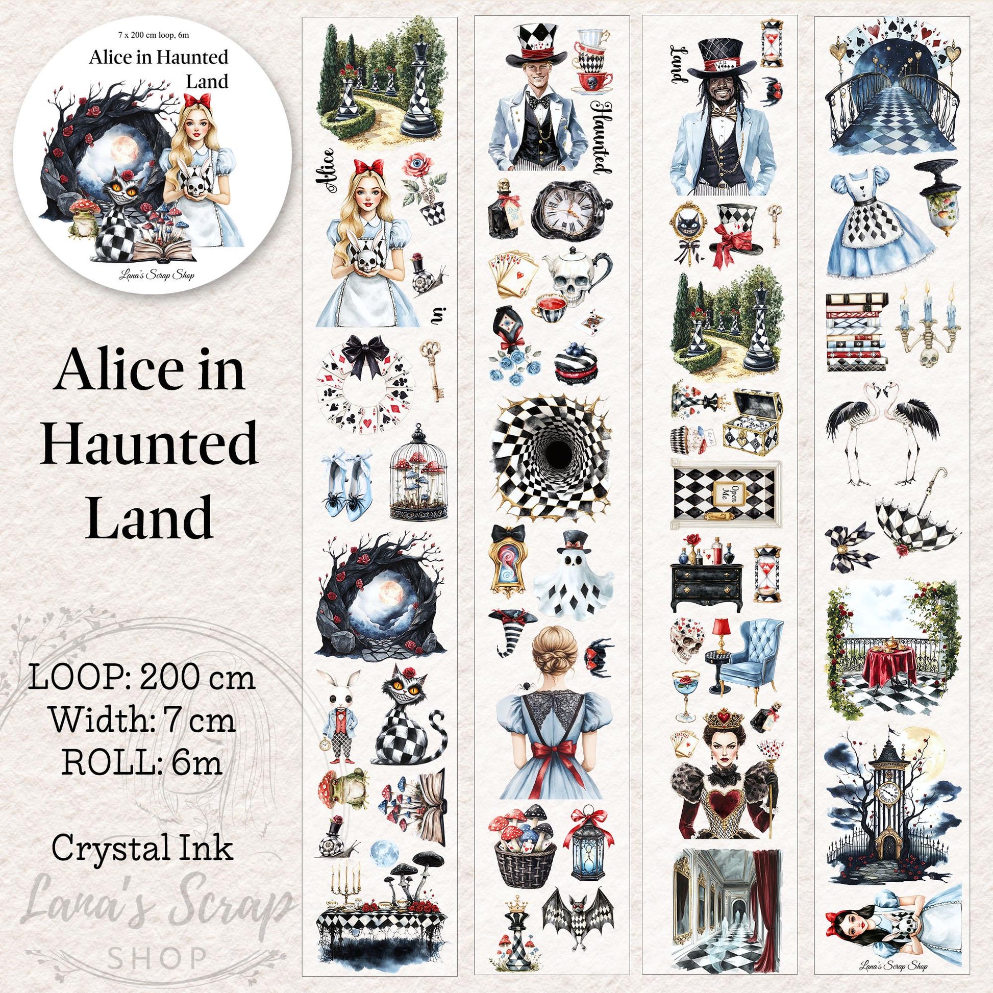 Alice in Haunted Land - PET Tape | Scrapbooking & Journaling Supplies