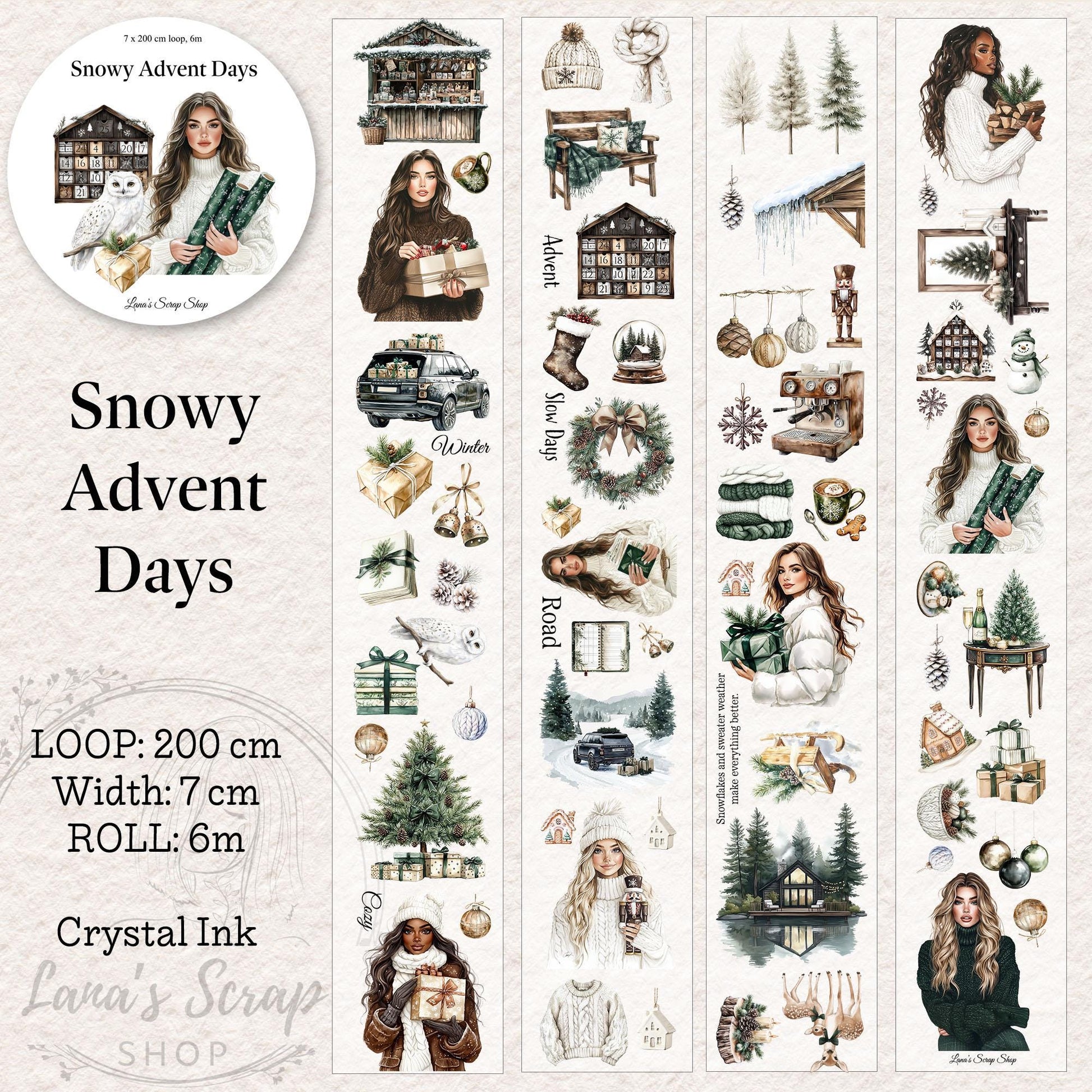 Snowy Advent Days - PET Tape | Scrapbooking & Journaling Supplies