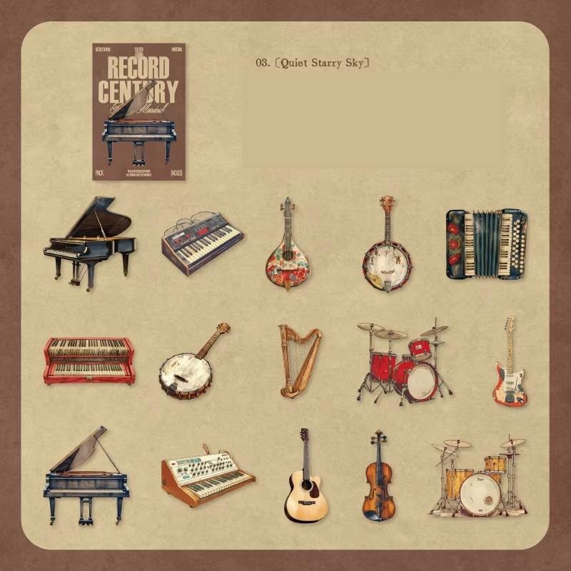 Record Century Retro Sticker Pack • Vintage Music, Cars & Electronics • 30pcs