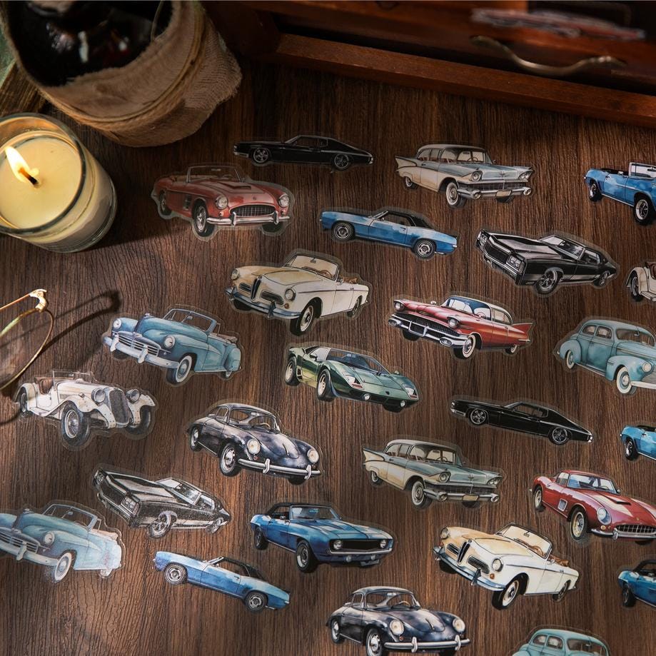 Record Century Retro Sticker Pack • Vintage Music, Cars & Electronics • 30pcs