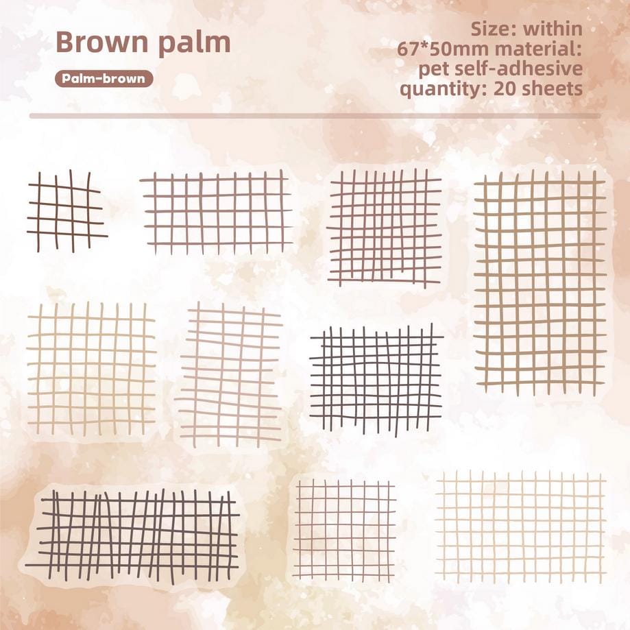 Grid Rhyme PET Layering Stickers • 20 stickers