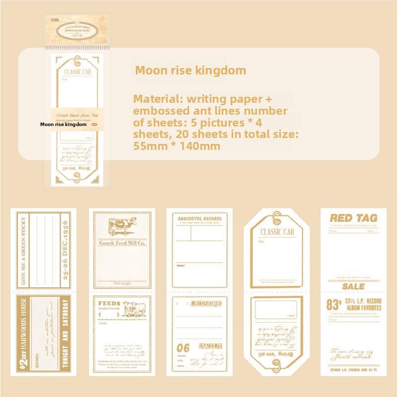 Vintage Label Note Set • 20 pcs • French Island Series Tags, Tickets & Letterheads