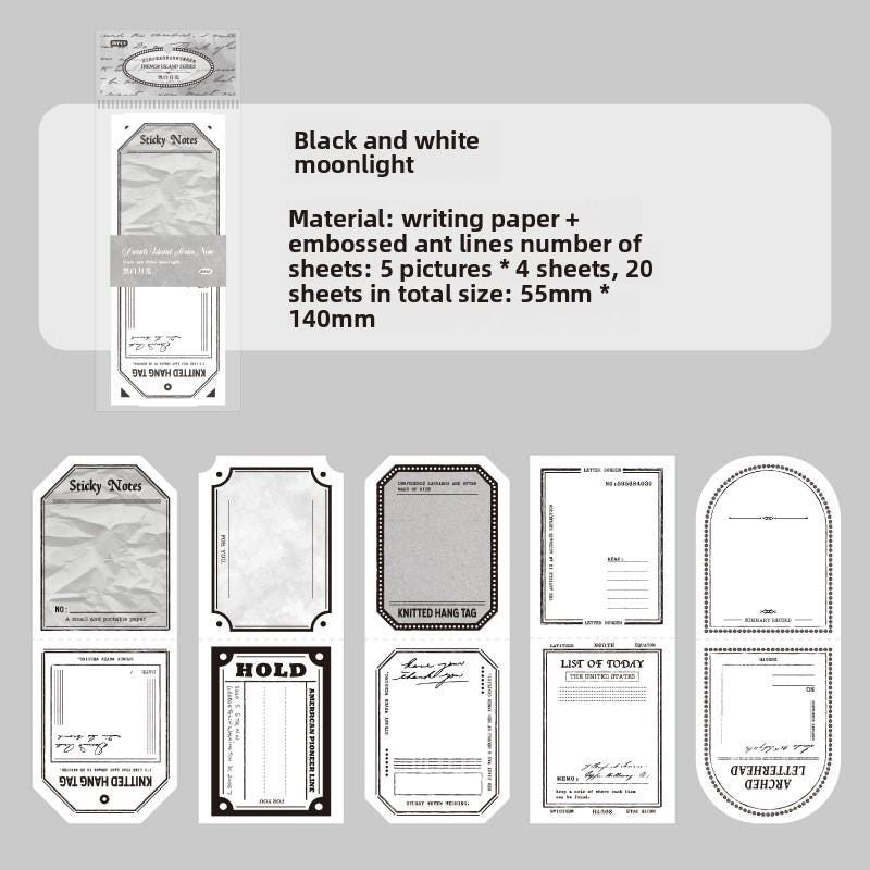 Vintage Label Note Set • 20 pcs • French Island Series Tags, Tickets & Letterheads