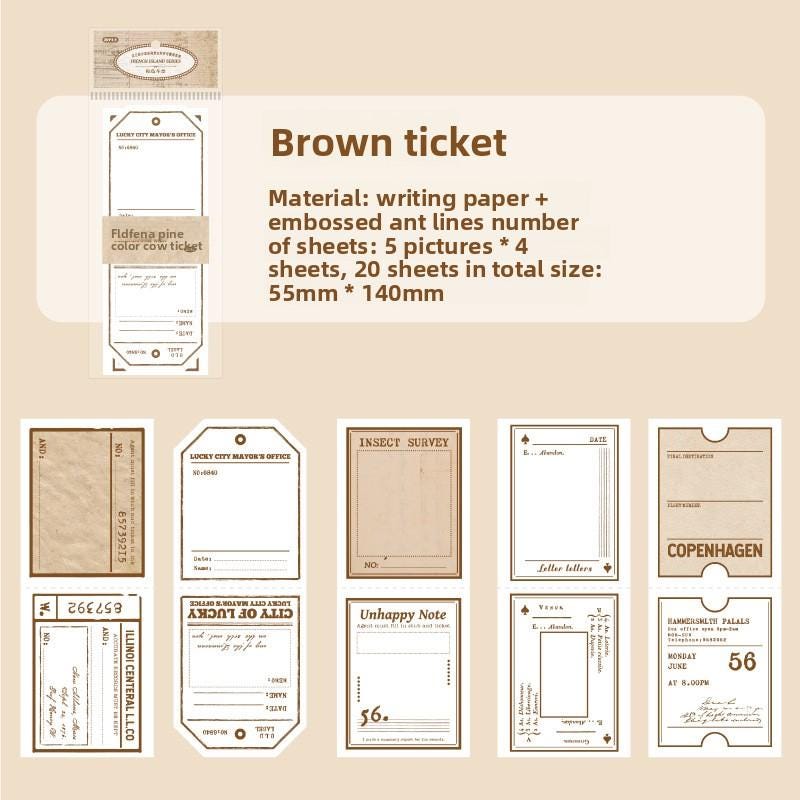 Vintage Label Note Set • 20 pcs • French Island Series Tags, Tickets & Letterheads