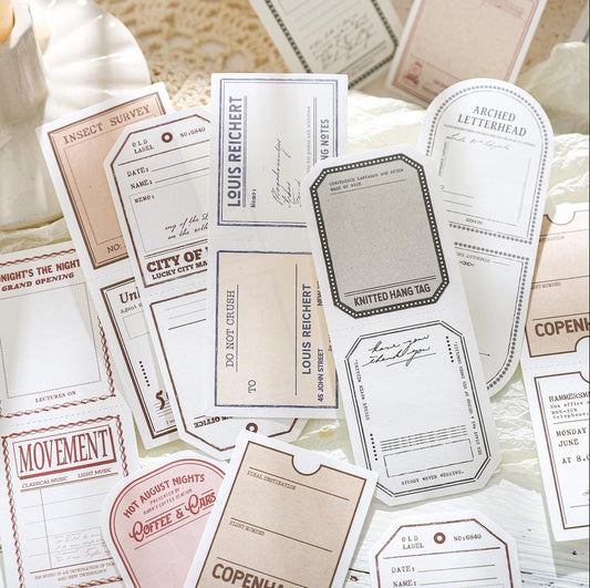 Vintage Label Note Set • 20 pcs • French Island Series Tags, Tickets & Letterheads