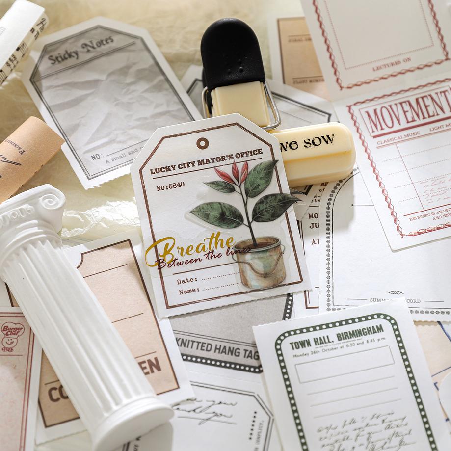 Vintage Label Note Set • 20 pcs • French Island Series Tags, Tickets & Letterheads