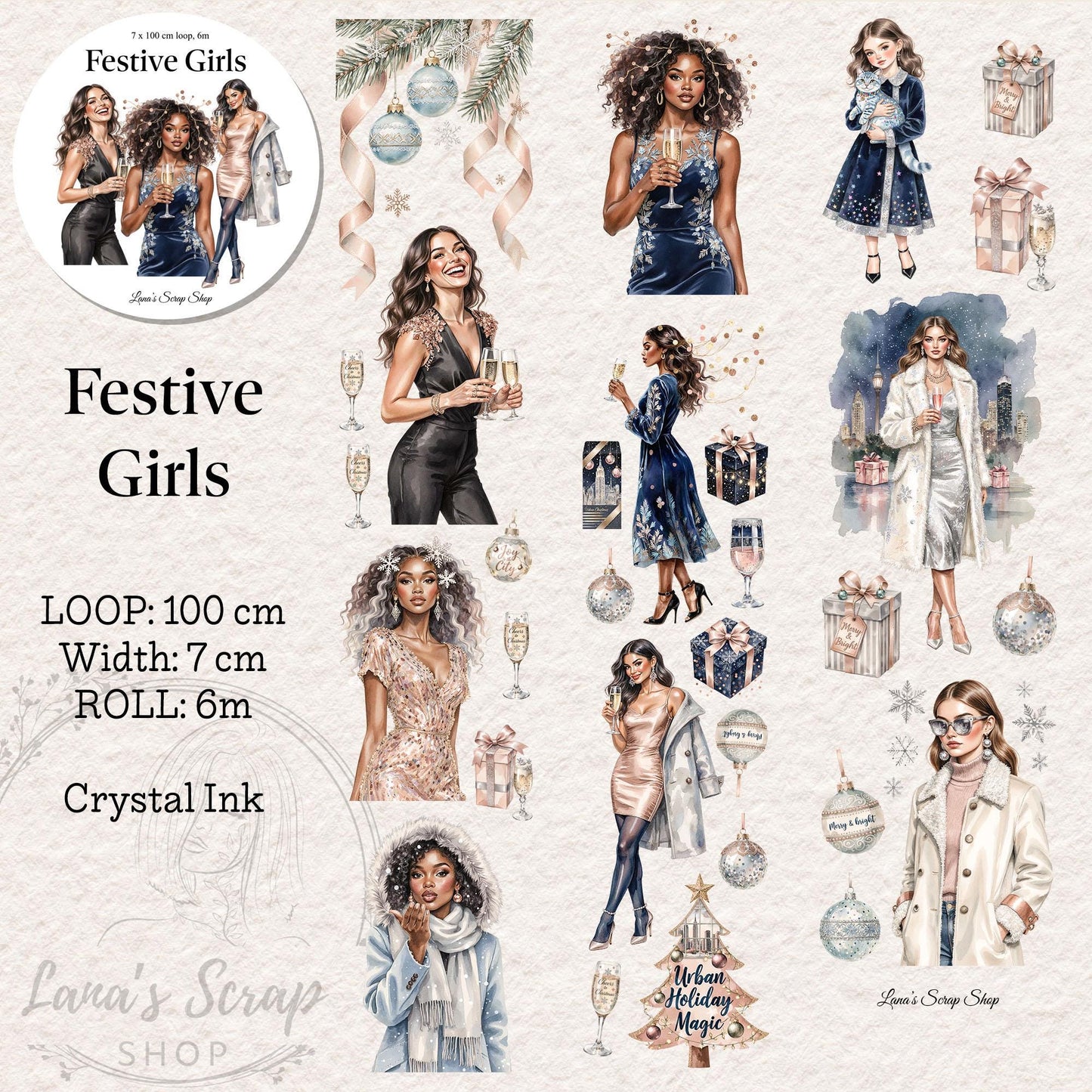 Festive Girls - PET Tape | Scrapbooking & Journaling Supplies
