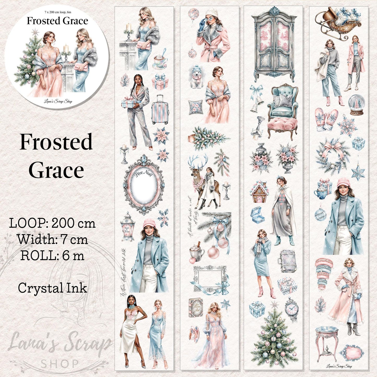 Frosted Grace - PET Tape | Scrapbooking & Journaling Supplies