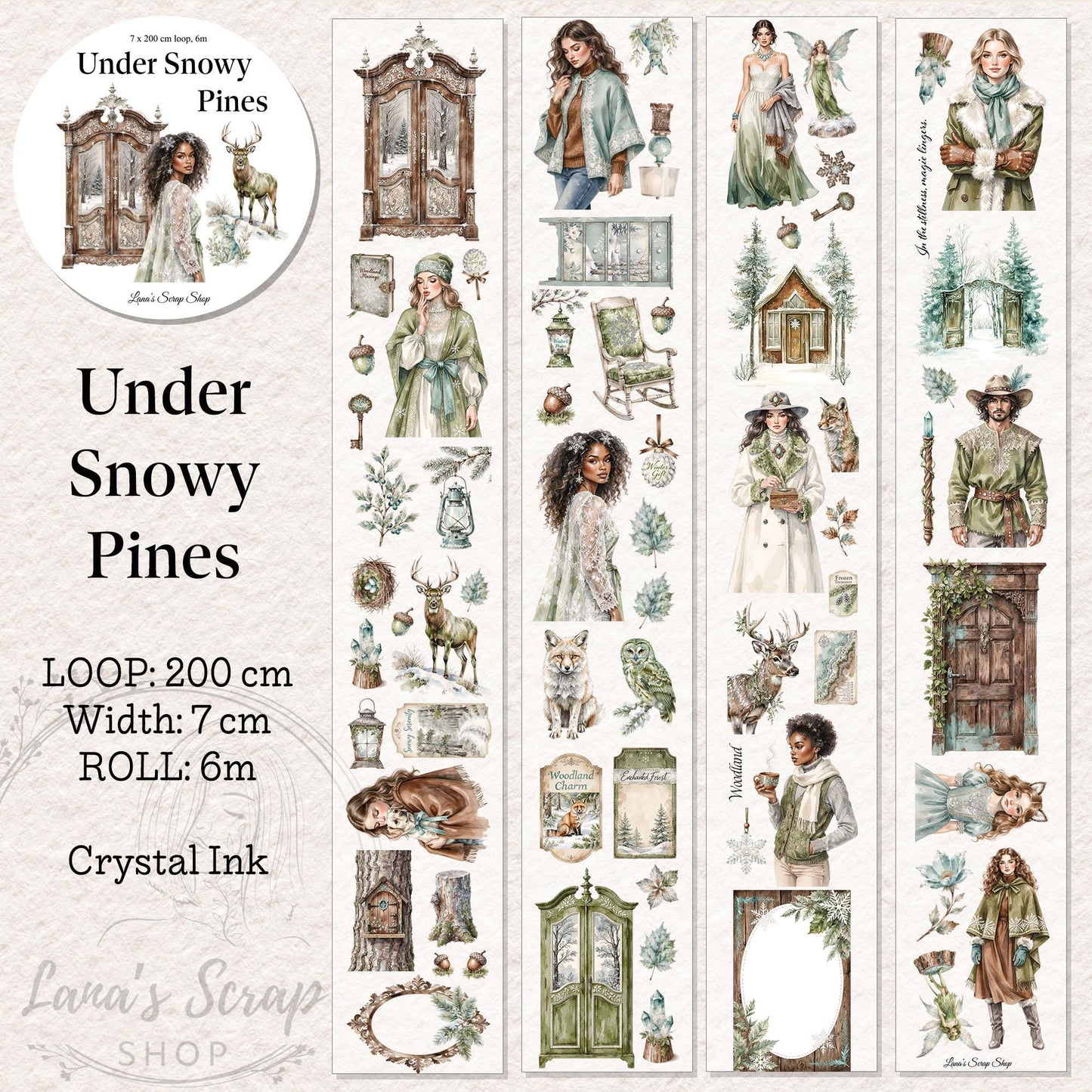 Under Snowy Pines - PET Tape | Scrapbooking & Journaling Supplies