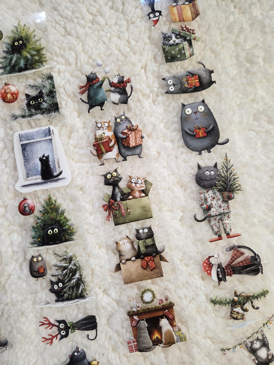 Christmas Quirky Cats - PET Tape | Scrapbooking & Journaling Supplies